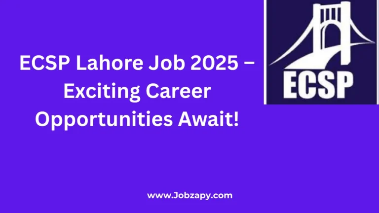 ECSP Lahore Job 2025 Exciting Career Opportunities Await!